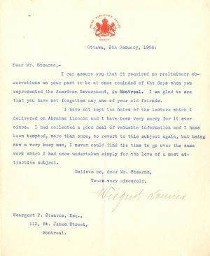 Sir Wilfrid Laurier Signed Document